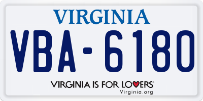 VA license plate VBA6180