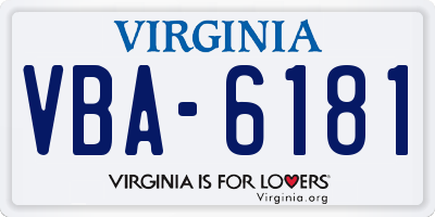 VA license plate VBA6181