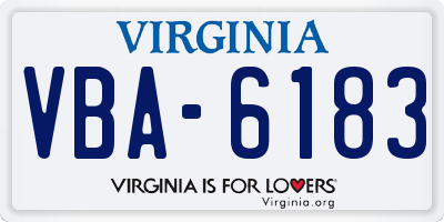 VA license plate VBA6183