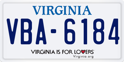 VA license plate VBA6184