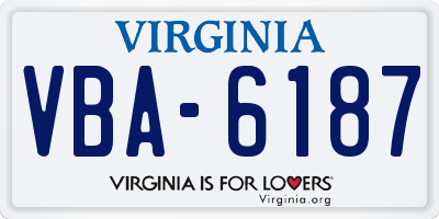 VA license plate VBA6187