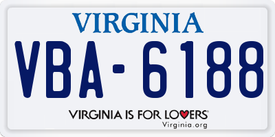 VA license plate VBA6188