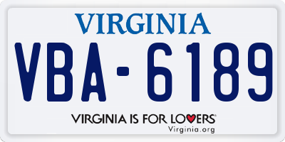 VA license plate VBA6189