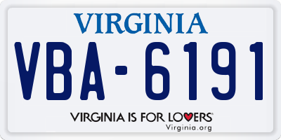 VA license plate VBA6191