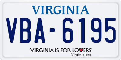 VA license plate VBA6195