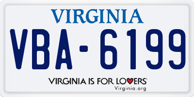 VA license plate VBA6199