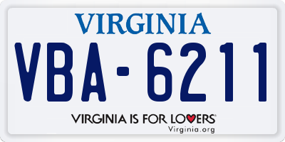 VA license plate VBA6211