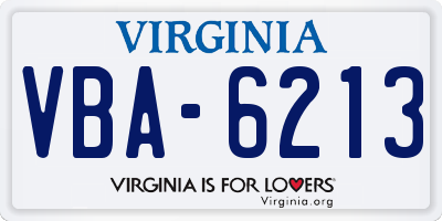 VA license plate VBA6213