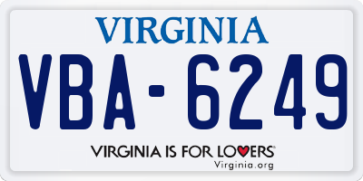 VA license plate VBA6249