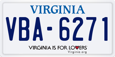 VA license plate VBA6271