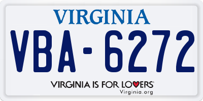 VA license plate VBA6272