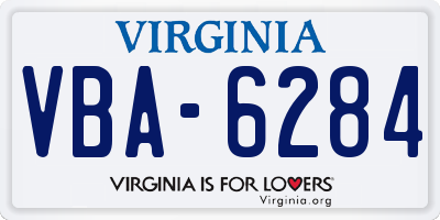 VA license plate VBA6284