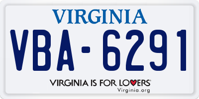 VA license plate VBA6291