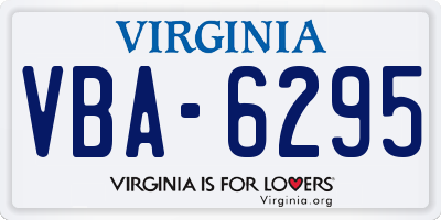 VA license plate VBA6295