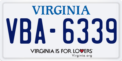 VA license plate VBA6339