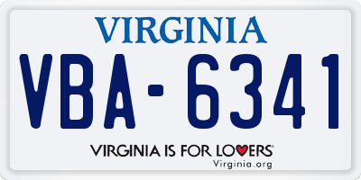VA license plate VBA6341