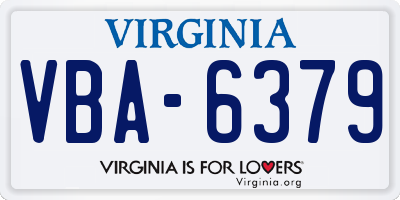 VA license plate VBA6379