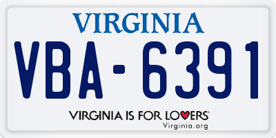 VA license plate VBA6391