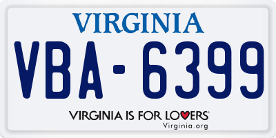 VA license plate VBA6399