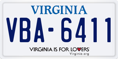 VA license plate VBA6411