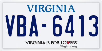 VA license plate VBA6413
