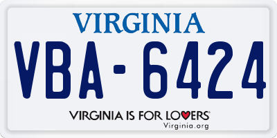 VA license plate VBA6424