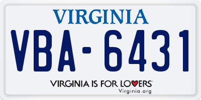 VA license plate VBA6431