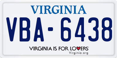 VA license plate VBA6438