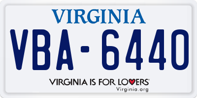 VA license plate VBA6440