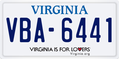 VA license plate VBA6441