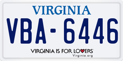VA license plate VBA6446