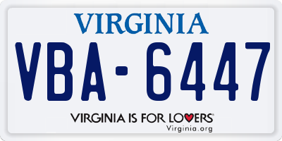 VA license plate VBA6447