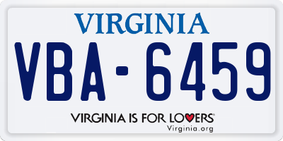VA license plate VBA6459