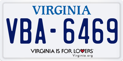 VA license plate VBA6469