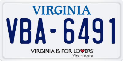 VA license plate VBA6491