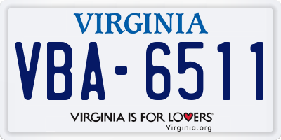 VA license plate VBA6511