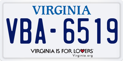 VA license plate VBA6519