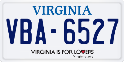VA license plate VBA6527
