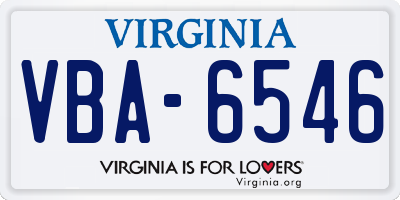 VA license plate VBA6546