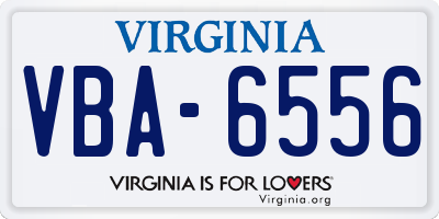 VA license plate VBA6556