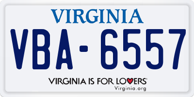 VA license plate VBA6557