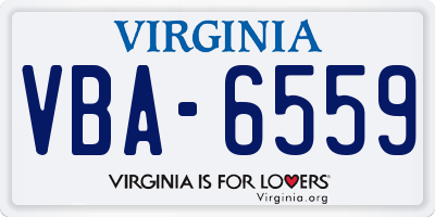 VA license plate VBA6559