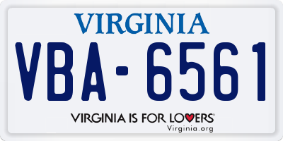VA license plate VBA6561