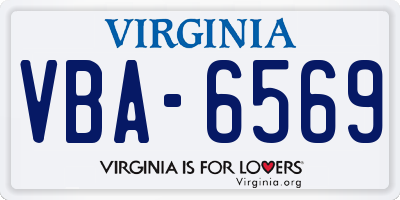 VA license plate VBA6569