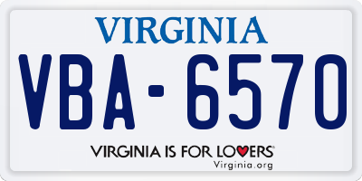 VA license plate VBA6570