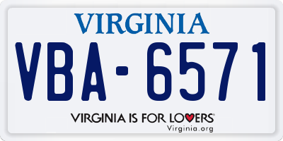VA license plate VBA6571