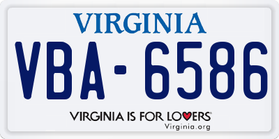 VA license plate VBA6586