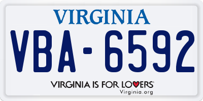 VA license plate VBA6592