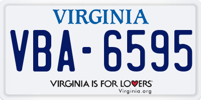 VA license plate VBA6595