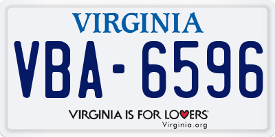 VA license plate VBA6596
